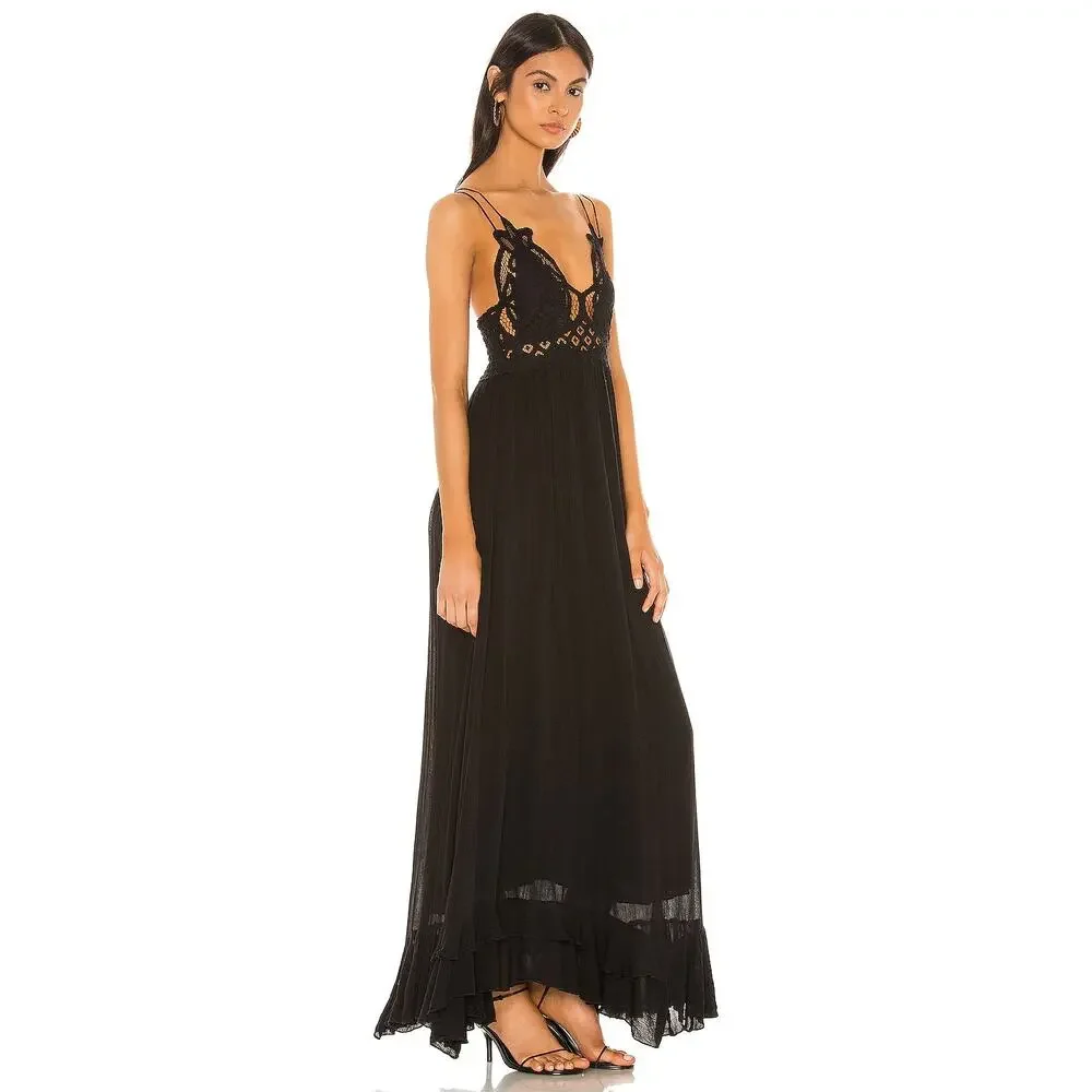 Free People Adella Maxi Slip Dress L